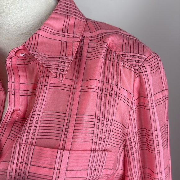 Trina Turk womens Aisling Silk-Blend Mini Dress Long Sleeve Shirtdress Size S - Picture 6 of 14